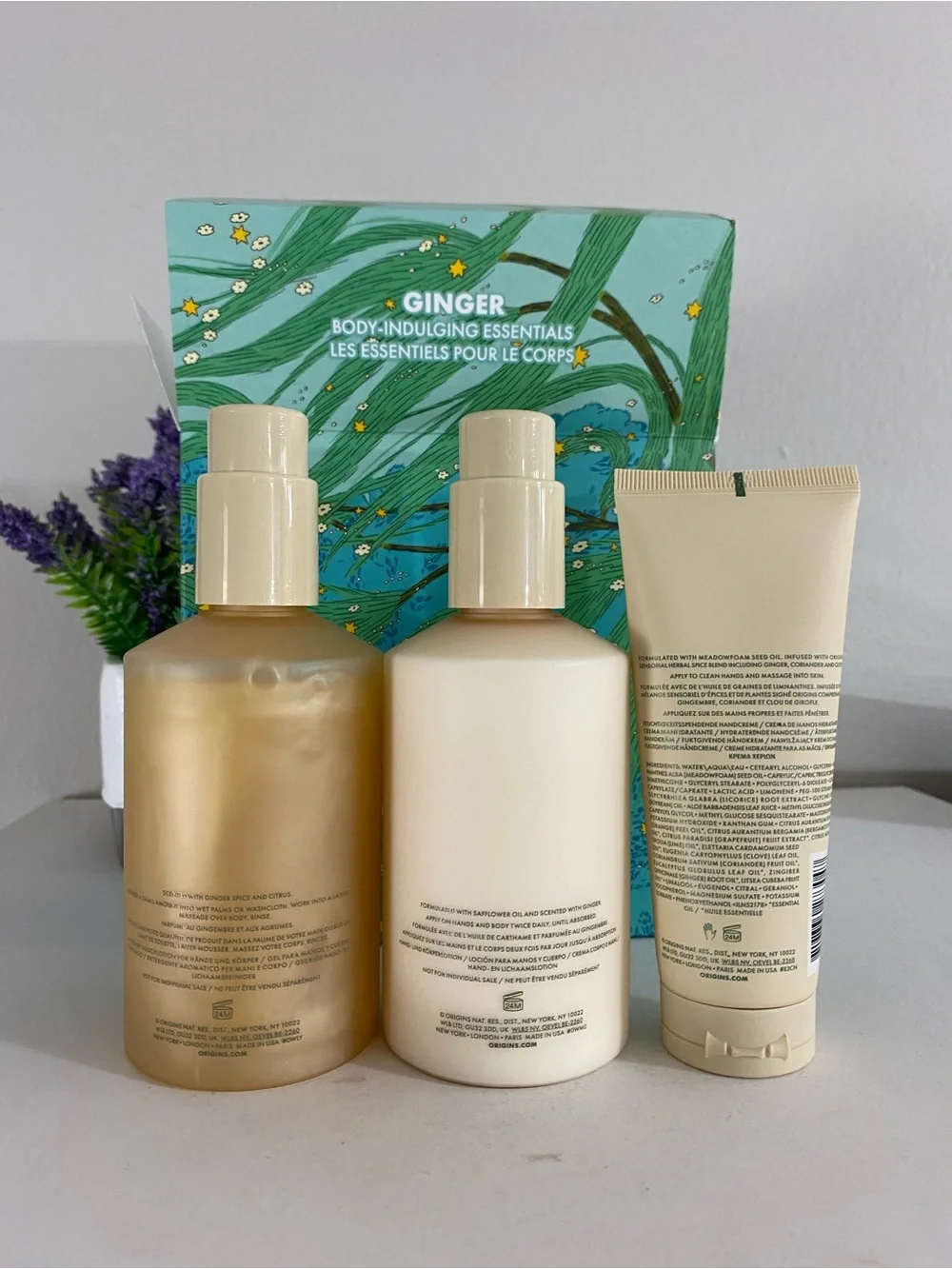 Origins Ginger Body-Indulging Essentials Hand & Body Wash + Hand Cream + Lotion
